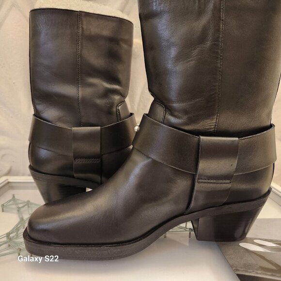 Arezzo "Kaia" Block Bootie Leather Biker style. NIB. Size 6 - Picture 7 of 12